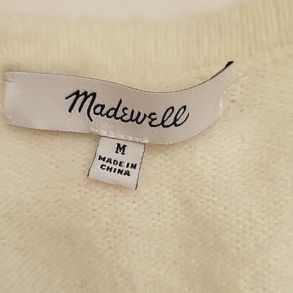 Madewell Womens Kent Colorblock Merino Wool Blend Cardigan Coziest Yarn - Size M - Picture 11 of 11